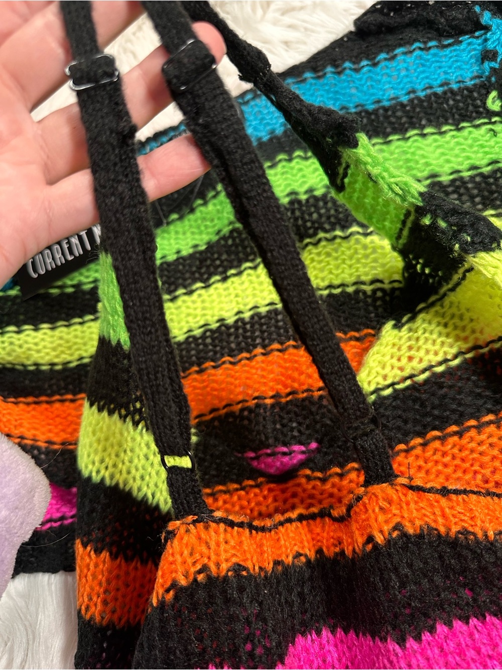 Dolls Kill • Current Mood Tough Tendencies Neon Rainbow Stripe Dress & Shrug Set - Picture 10 of 16